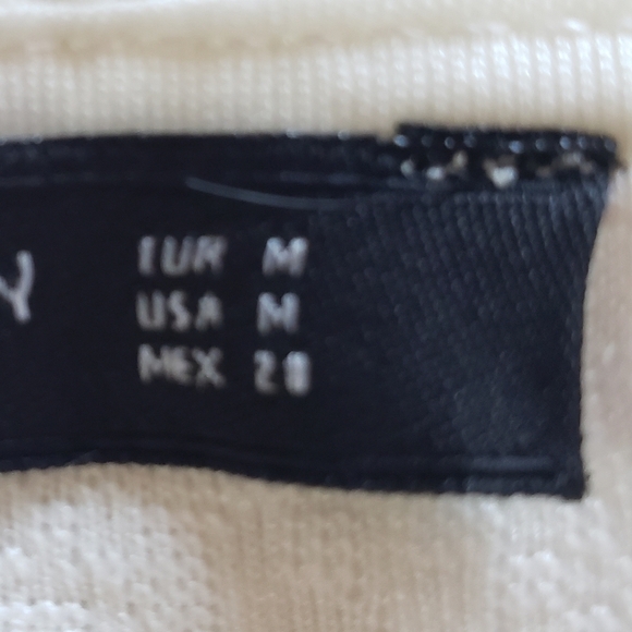 Zara Textured White Cap Sleeve Dress Size M - Picture 5 of 5